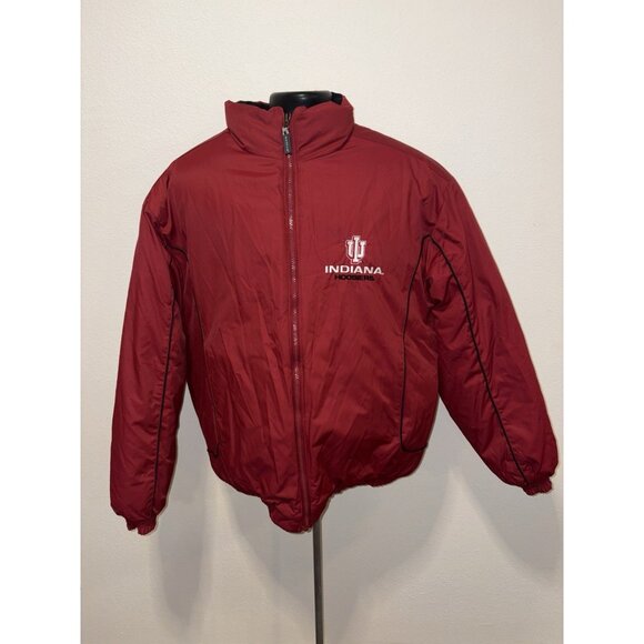 Indiana University Hoosiers Reversible Stadium Coat Men L Large Insulated - Picture 1 of 12